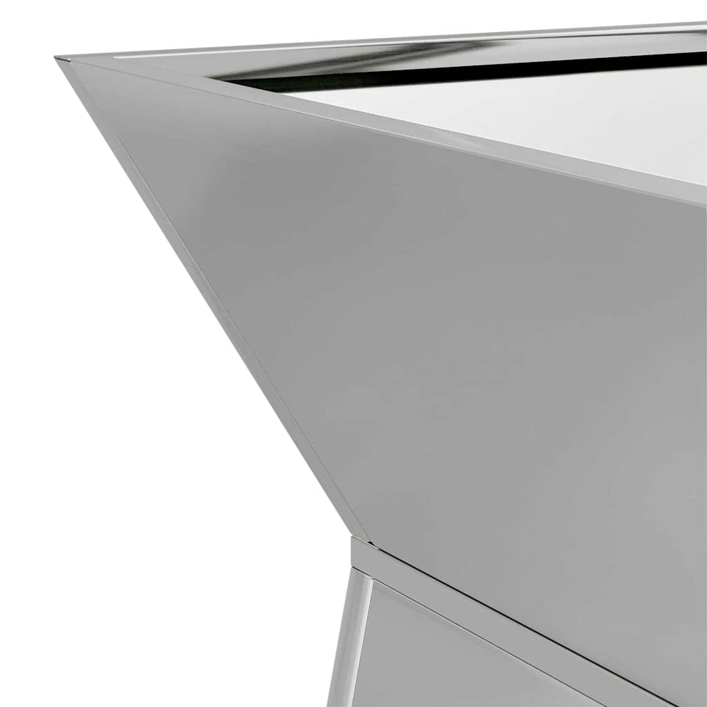 Pillar Planter Silver 35 x 35 x 73 cm Steel