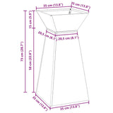 Pillar Planter Silver 35 x 35 x 73 cm Steel