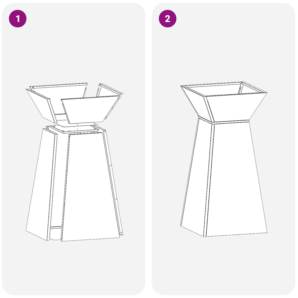 Pillar Planter 2 pcs Silver 35 x 35 x 73 cm Steel