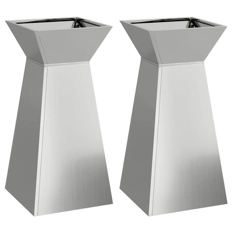 Pillar Planter 2 pcs Silver 35 x 35 x 73 cm Steel