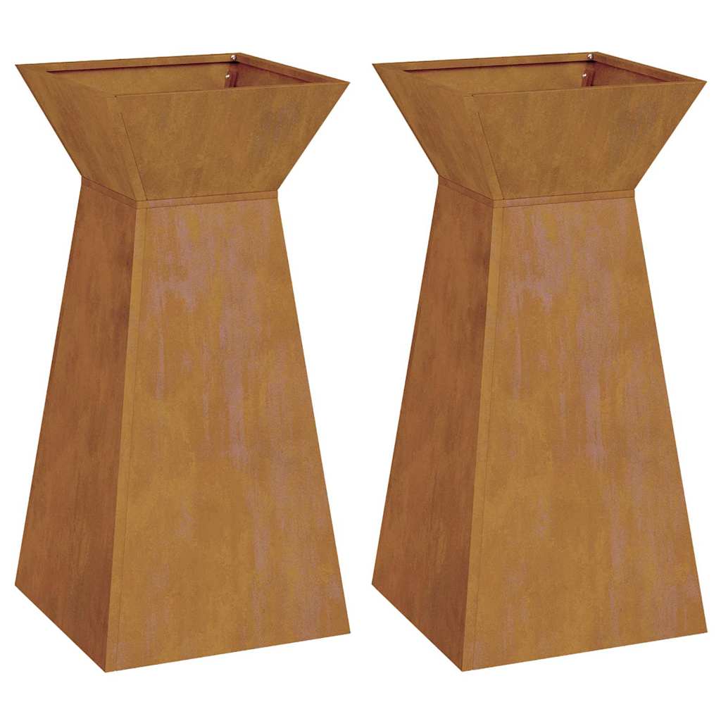 Pillar Planter 2 pcs Silver 35 x 35 x 73 cm Steel