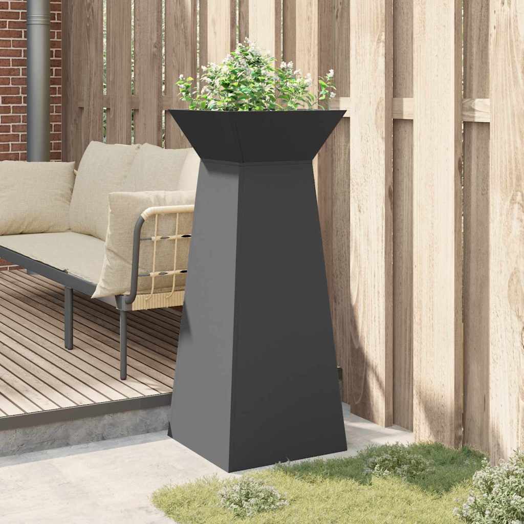 Pillar Planter Black 40 x 40 x 100 cm Steel