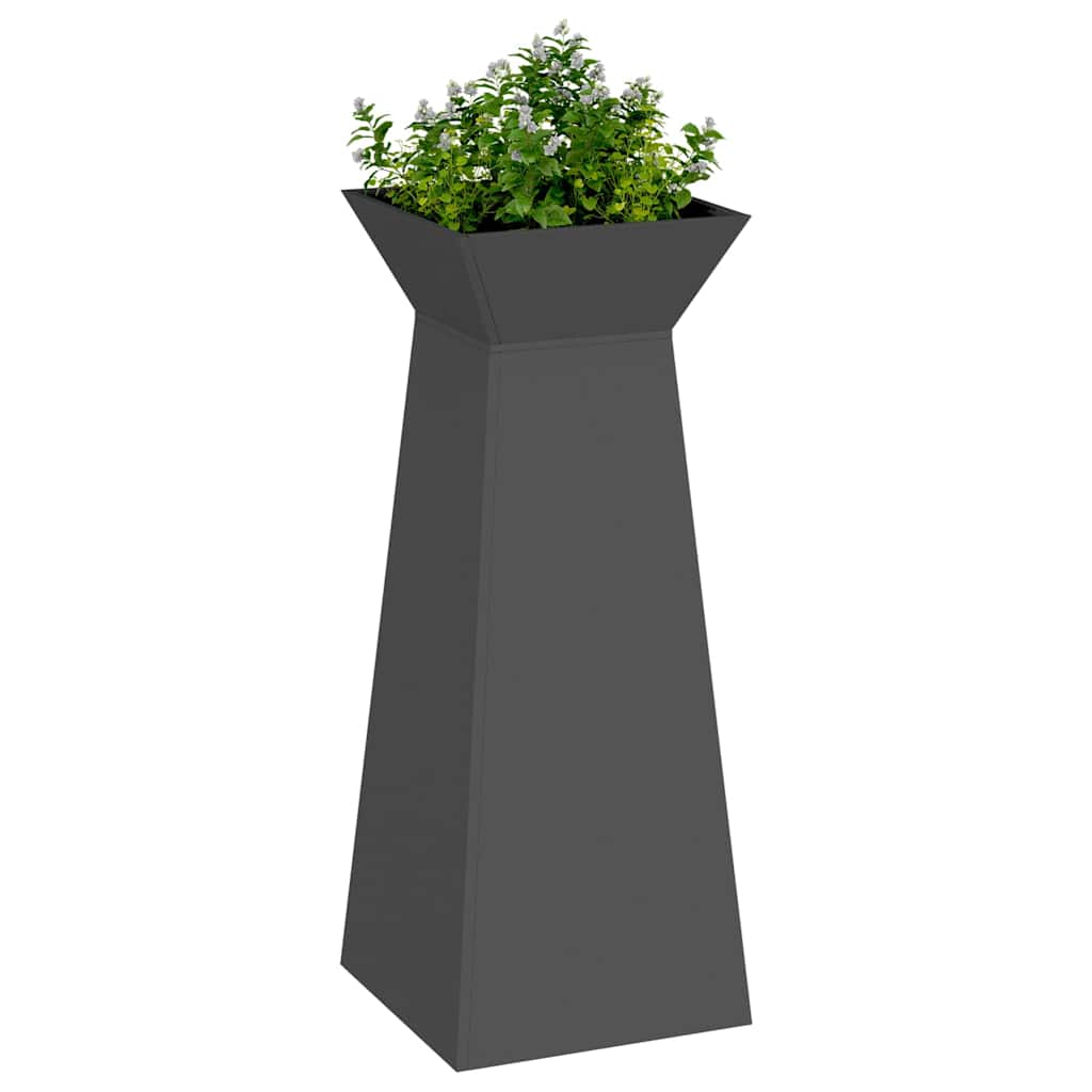 Pillar Planter Black 40 x 40 x 100 cm Steel