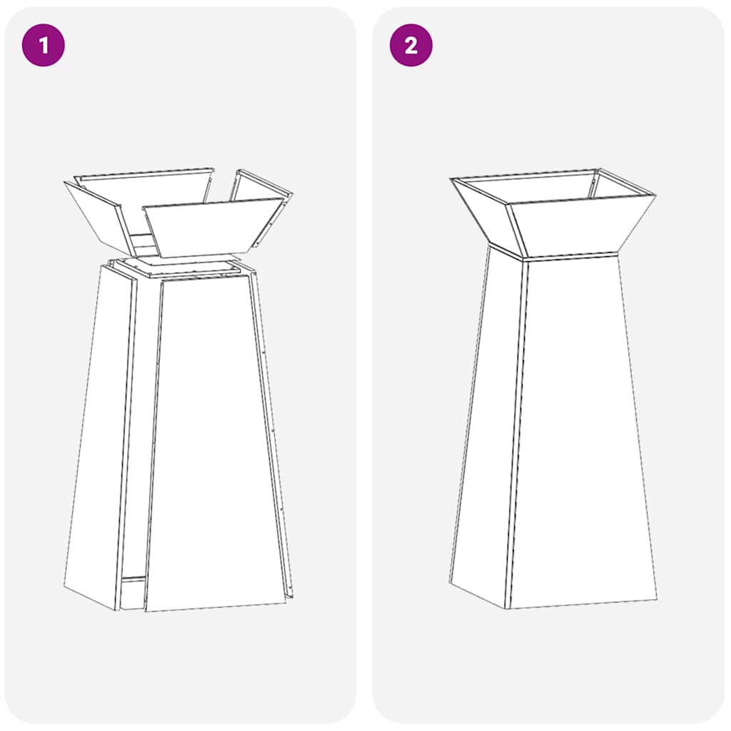 Pillar Planter 2 pcs Black 40 x 40 x 100 cm Steel