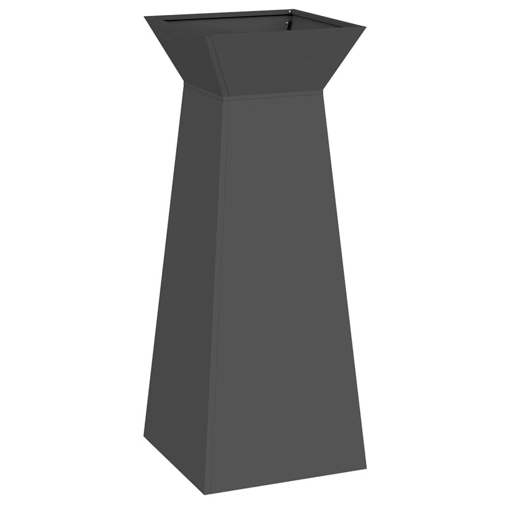 Pillar Planter 2 pcs Black 40 x 40 x 100 cm Steel