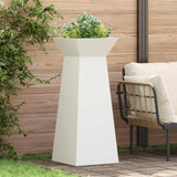 Pillar Planter White 40 x 40 x 100 cm Steel