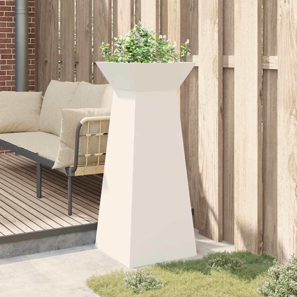 Pillar Planter White 40 x 40 x 100 cm Steel