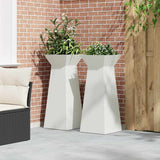 Pillar Planter 2 pcs White 40 x 40 x 100 cm Steel