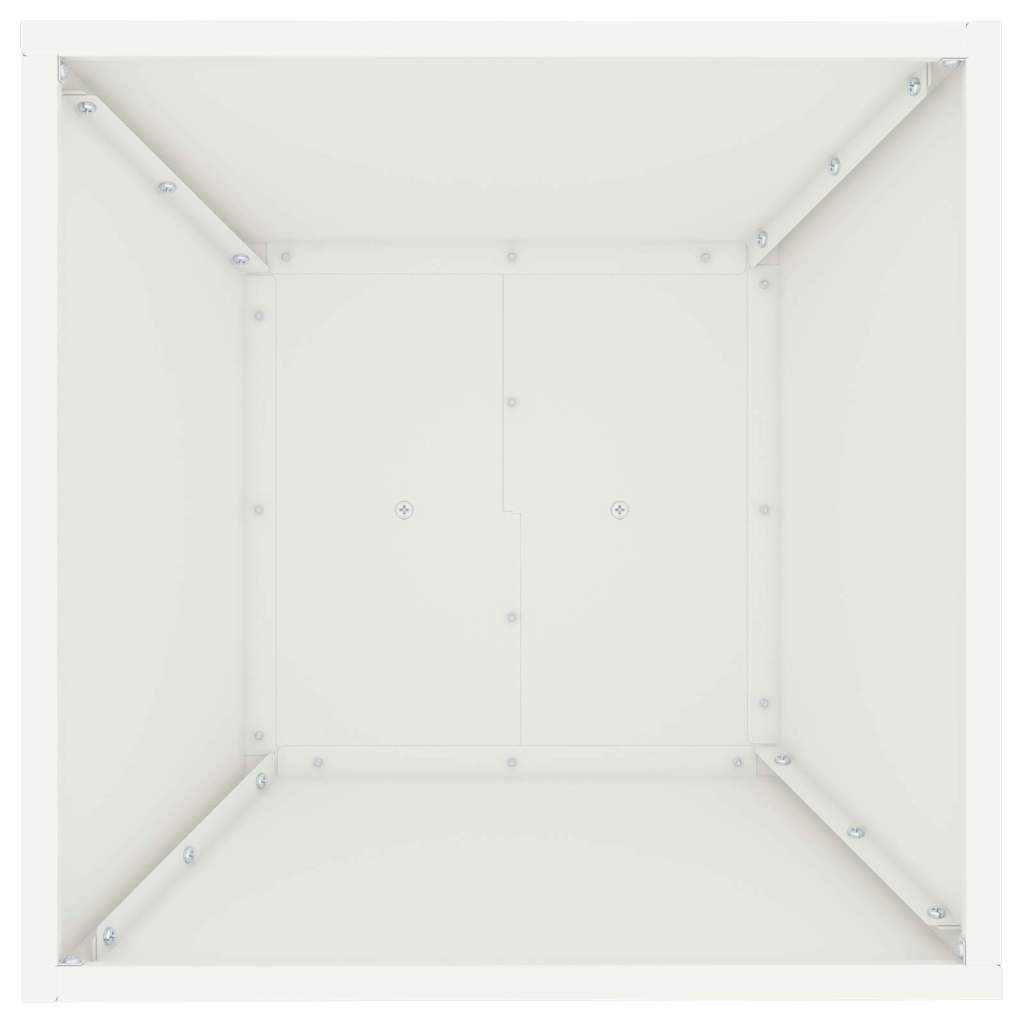 Pillar Planter 2 pcs White 40 x 40 x 100 cm Steel