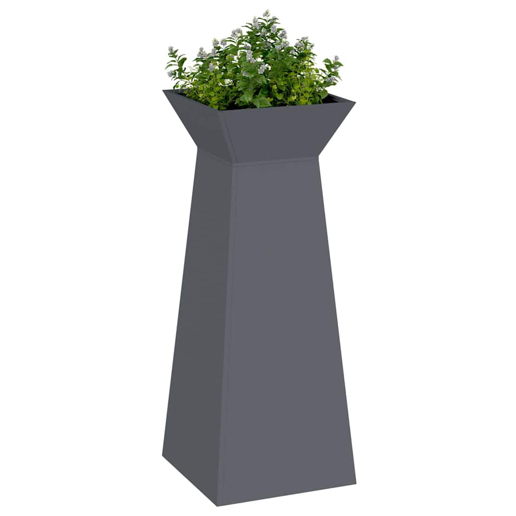 Pillar Planter Anthracite 40 x 40 x 100 cm Steel