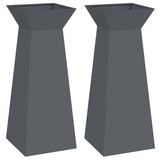 Pillar Planter 2 pcs Anthracite 40 x 40 x 100 cm Steel
