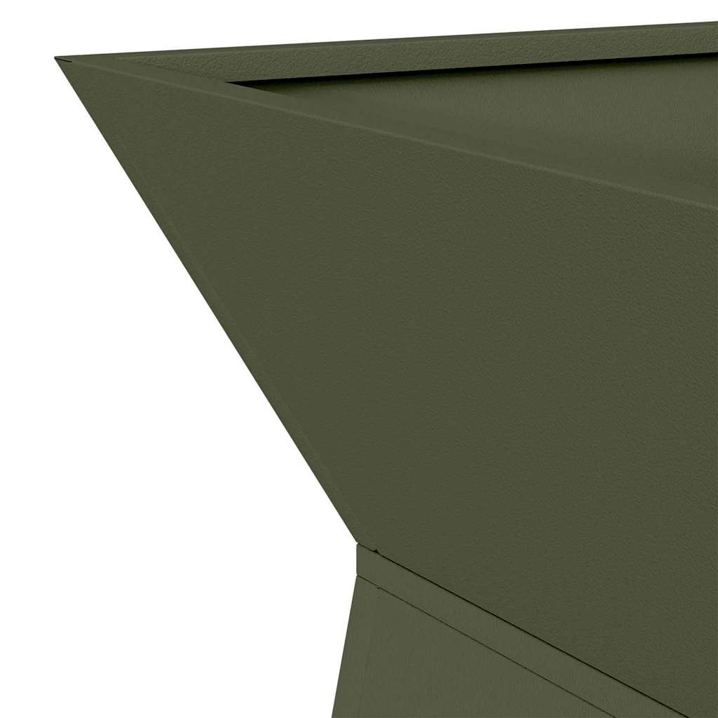 Pillar Planter Olive 40 x 40 x 100 cm Steel