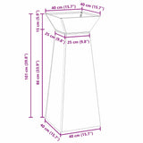 Pillar Planter Olive 40 x 40 x 100 cm Steel