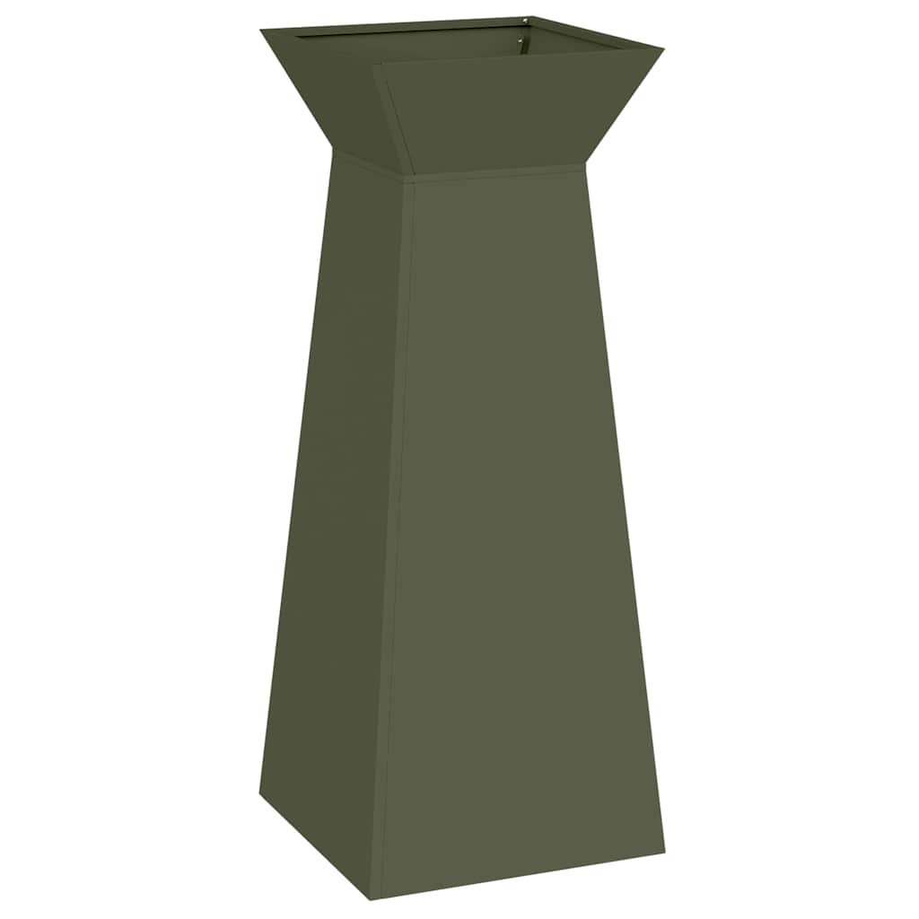 Pillar Planter 2 pcs Olive 40 x 40 x 100 cm Steel