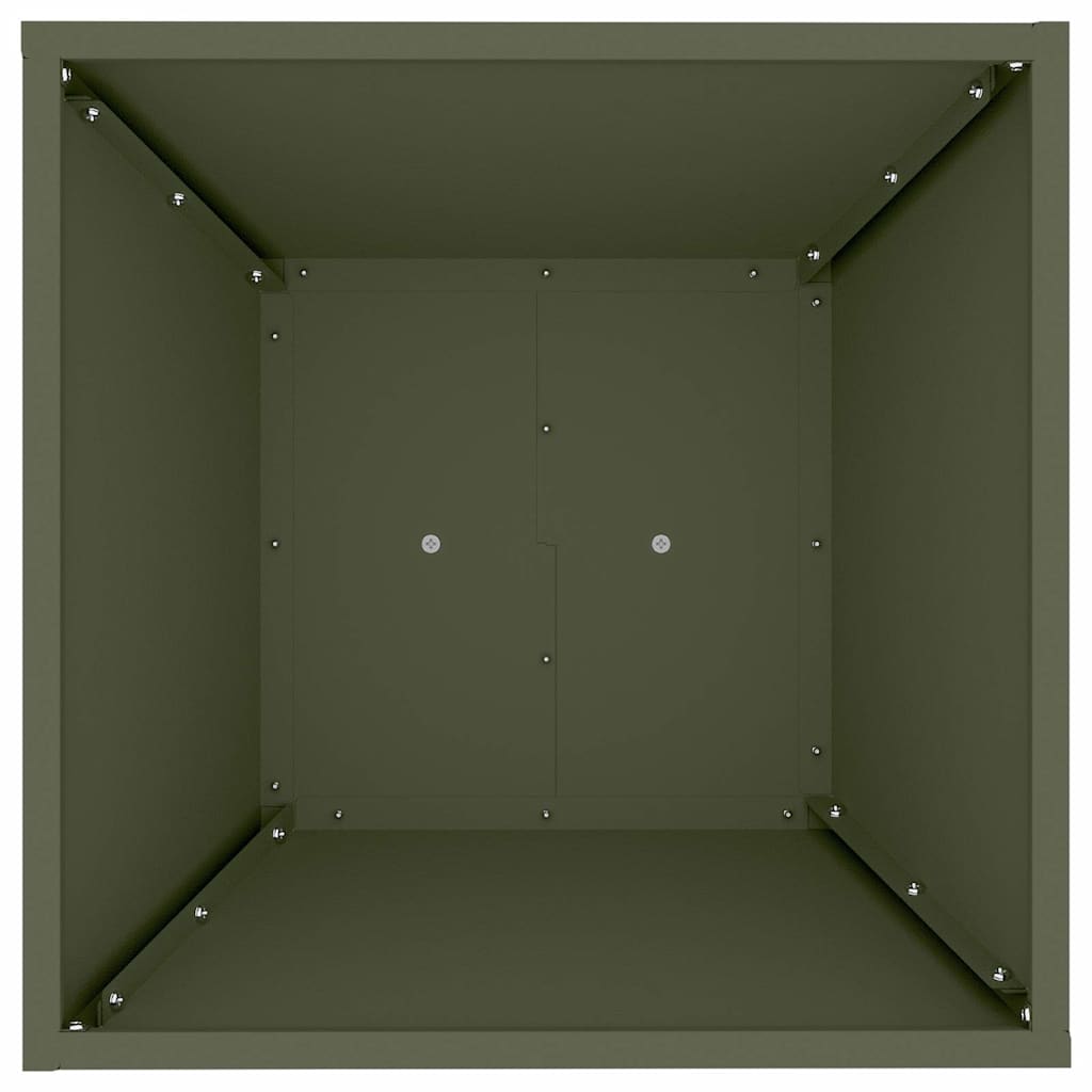 Pillar Planter 2 pcs Olive 40 x 40 x 100 cm Steel