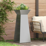 Pillar Planter Silver 40 x 40 x 100 cm Steel