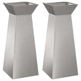 Pillar Planter 2 pcs Silver 40 x 40 x 100 cm Steel