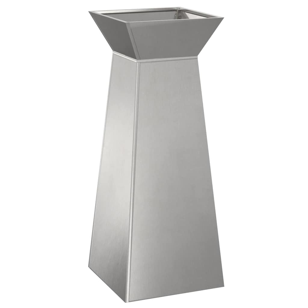 Pillar Planter 2 pcs Silver 40 x 40 x 100 cm Steel