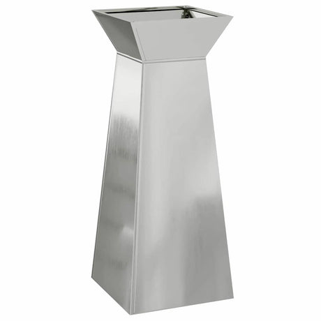 Pillar Planter Silver 40 x 40 x 100 cm Steel