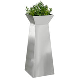 Pillar Planter Silver 40 x 40 x 100 cm Steel
