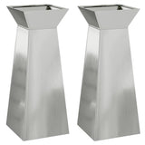 Pillar Planter 2 pcs Silver 40 x 40 x 100 cm Steel