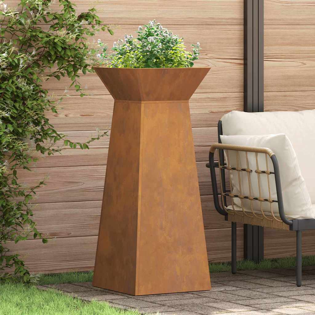 Pillar Planter Silver 40 x 40 x 100 cm Steel