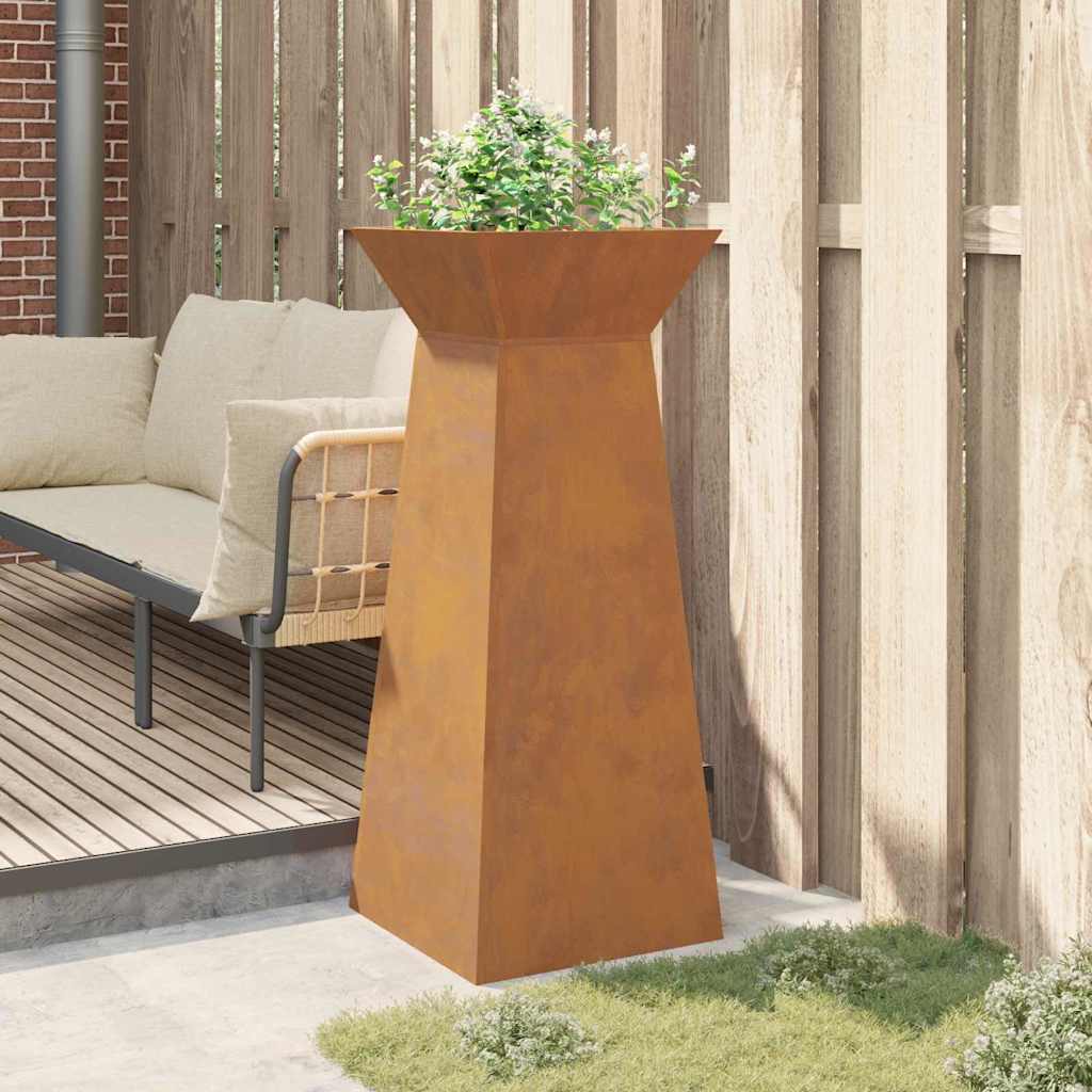 Pillar Planter Silver 40 x 40 x 100 cm Steel