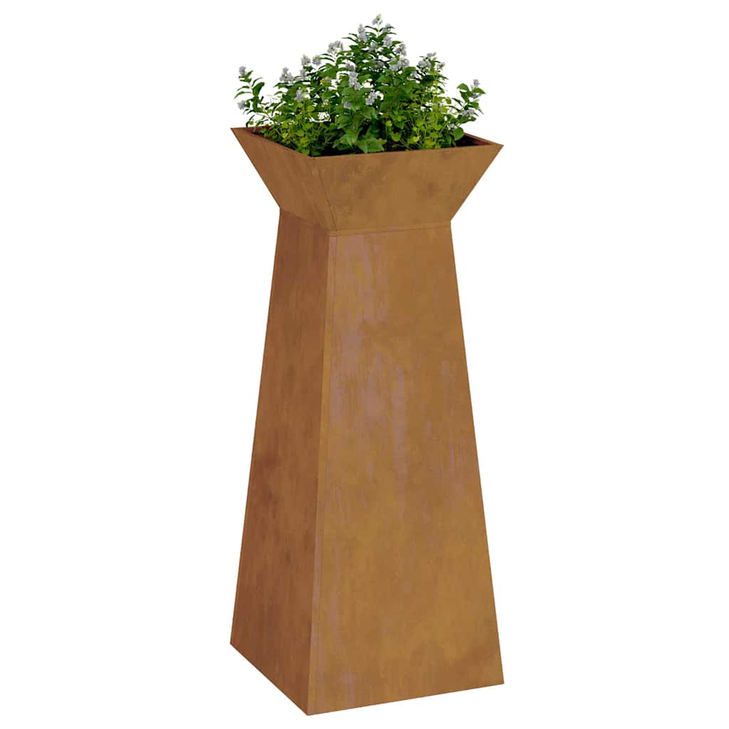 Pillar Planter Silver 40 x 40 x 100 cm Steel