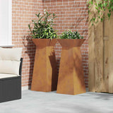 Pillar Planter 2 pcs Silver 40 x 40 x 100 cm Steel