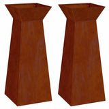 Pillar Planter 2 pcs Silver 40 x 40 x 100 cm Weathering Steel