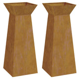 Pillar Planter 2 pcs Silver 40 x 40 x 100 cm Steel