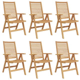 Garden Chair 6 pcs Brown 52 x 64.5 x 108 cm Solid teak wood