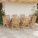 Garden Chair 8 pcs Brown 52 x 64.5 x 108 cm Solid teak wood