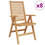 Garden Chair 8 pcs Brown 52 x 64.5 x 108 cm Solid teak wood