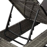 Double Sun Lounger with Roof Grey 205 x 129 x 200 cm PE rattan