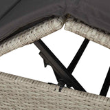 Double Sun Lounger with Roof Light grey 205 x 129 x 200 cm