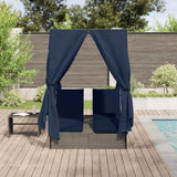 Double Sun Lounger with Roof Grey 205 x 129 x 200 cm PE rattan