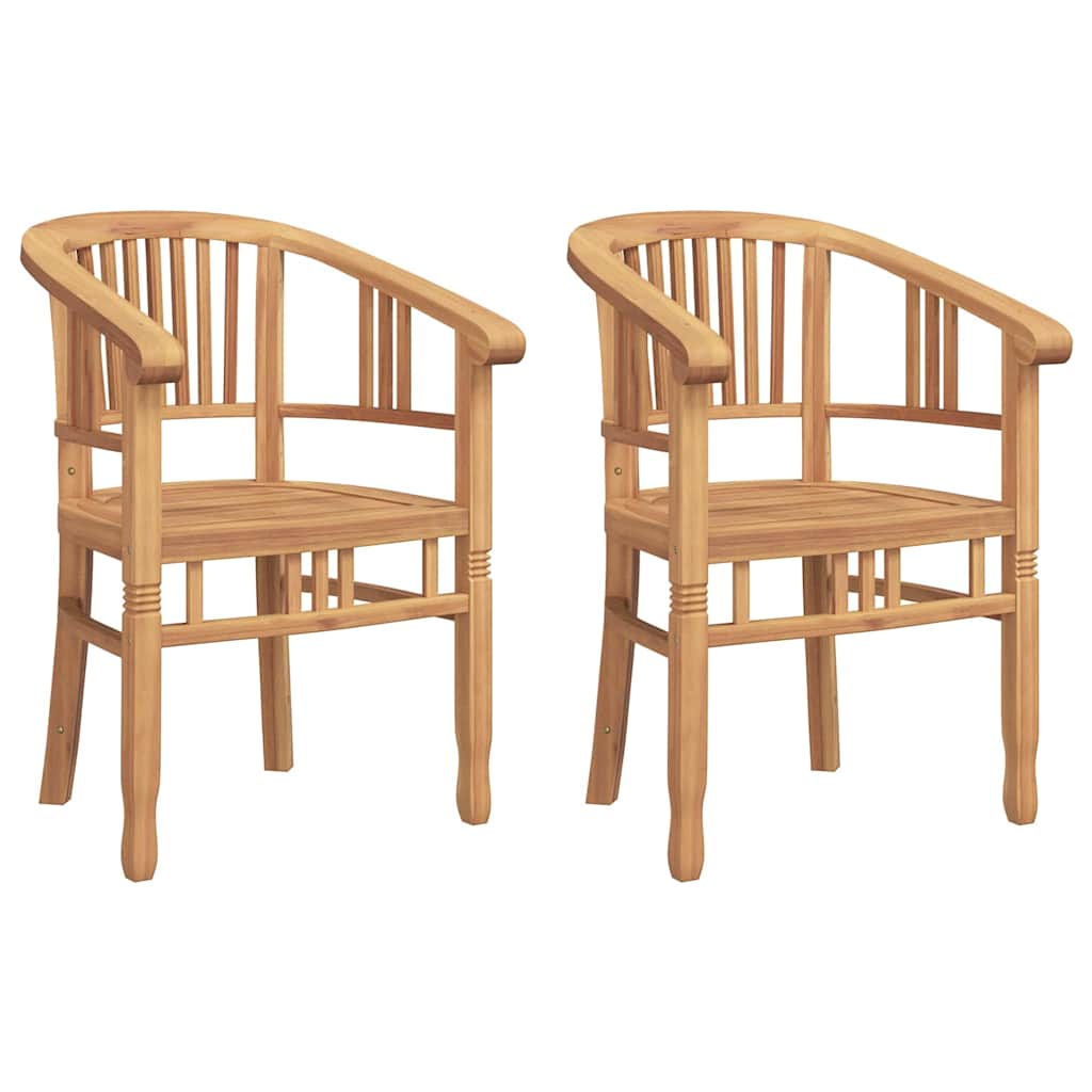 Garden Chairs 2 pcs Brown 63 x 58 x 89 cm Solid teak wood
