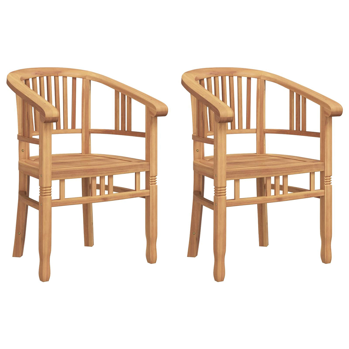 Chair 2 pcs Brown 63 x 58 x 89 cm Solid Teak Wood
