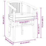 Garden Chairs 2 pcs Brown 63 x 58 x 89 cm Solid teak wood