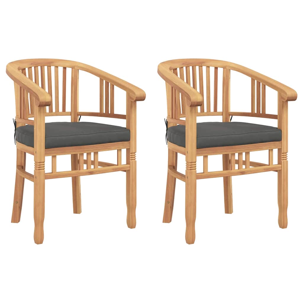 Garden Chairs 2 pcs Brown 63 x 58 x 89 cm Solid teak wood