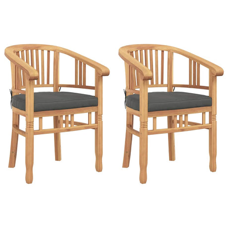 Garden Chairs 2 pcs Brown 63 x 58 x 89 cm Solid teak wood