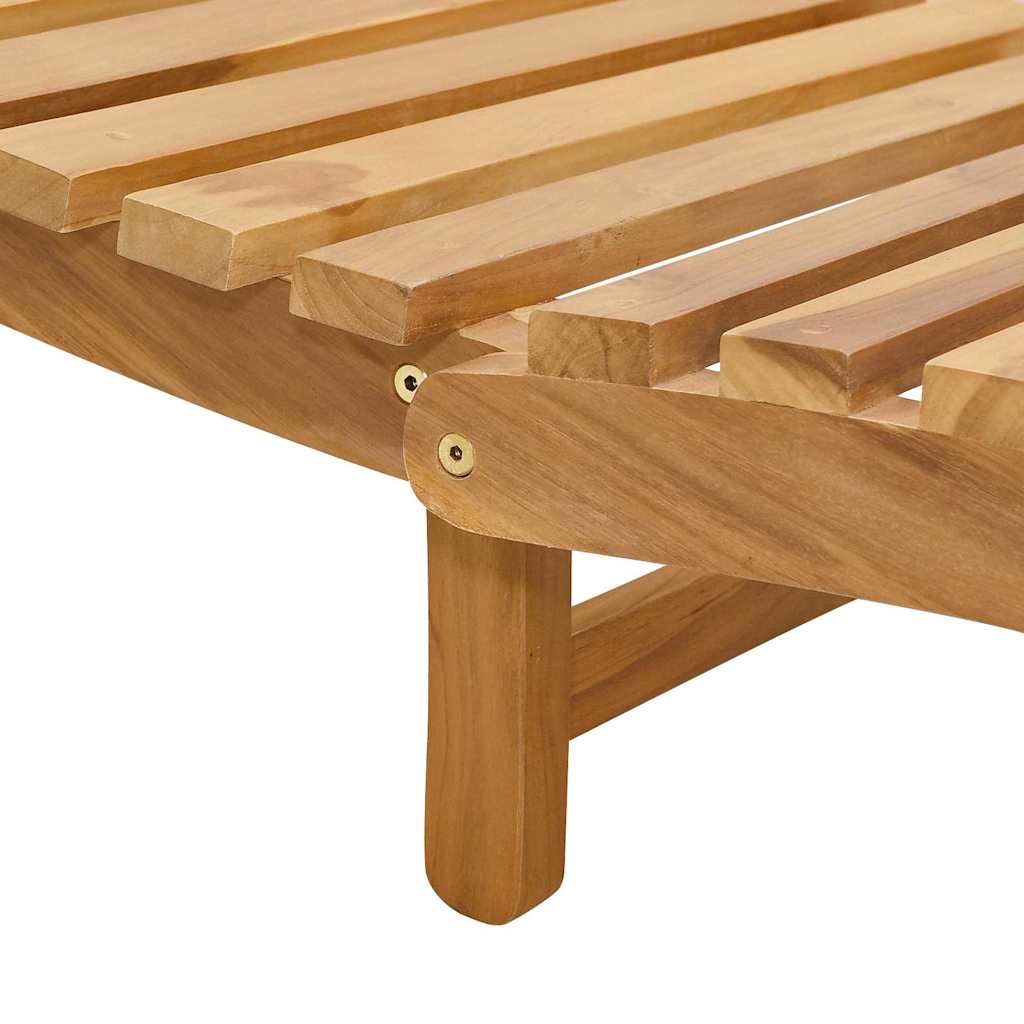 Sun Lounger Folding Brown 184 x 55 x 59 cm Solid Teak Wood