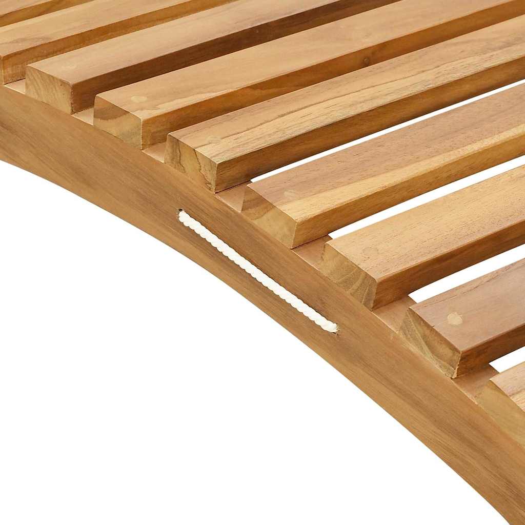 Sun Lounger Folding Brown 184 x 55 x 59 cm Solid Teak Wood
