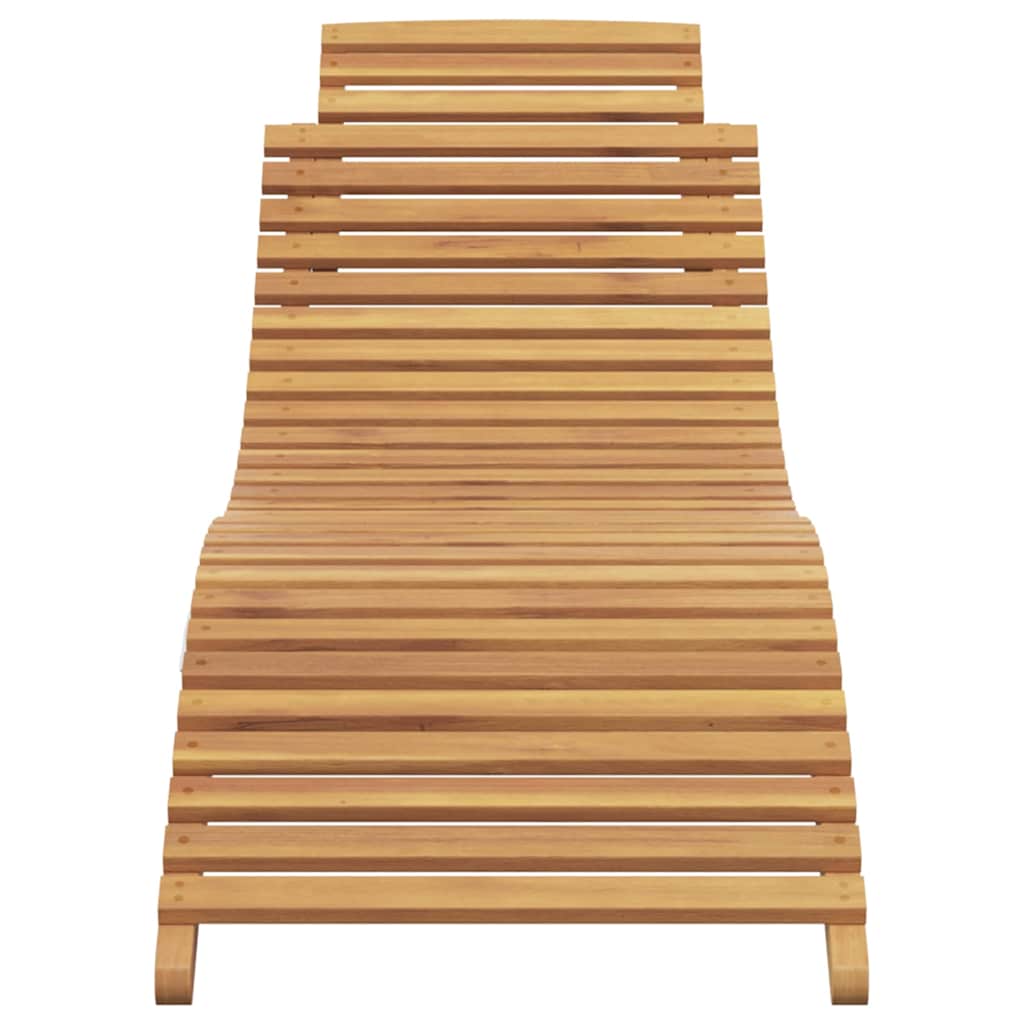 Sun Lounger Folding Brown 184 x 55 x 59 cm Solid Teak Wood