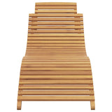 Sun Lounger Folding Brown 184 x 55 x 59 cm Solid Teak Wood