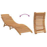 Sun Lounger Folding Brown 198 x 55 x 58.5 cm Solid Teak Wood