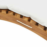 Sun Lounger Cream white 188 x 55 x 59 cm Solid teak wood