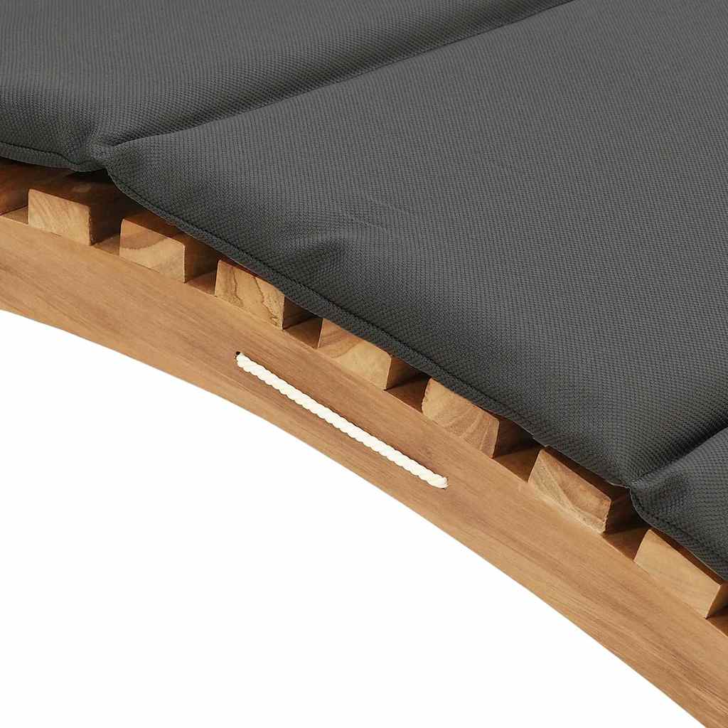 Sun Lounger Dark grey 188 x 55 x 59 cm Solid teak wood