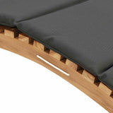 Sun Lounger Dark grey 188 x 55 x 59 cm Solid teak wood